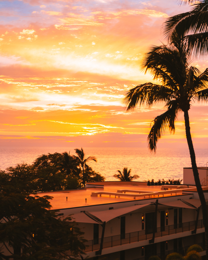 Westin Hapuna Beach hotel sunset Sunset view from the Westin Hapuna Beach hotel in Big Island, Hawaii.