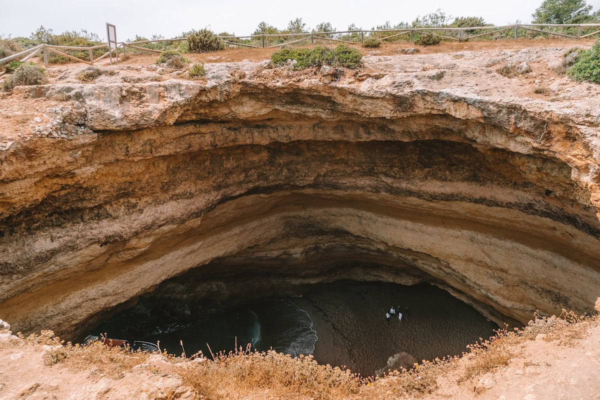 Top down view of Benagil Cave