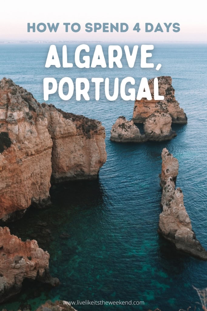 Algarve itinerary blog Pinterest cover for Algarve Portugal Itinerary