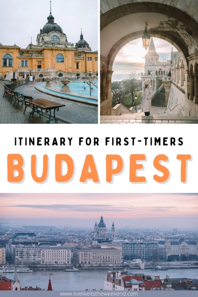 Budapest itinerary first-timers Pin cover for Budapest three day itinerary blog post
