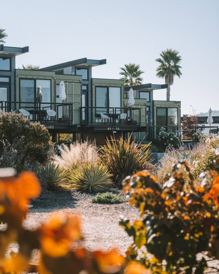 Geneseo Inn in Paso Robles Shipping container style guest rooms overlooking the vineyard at Geneseo Inn in Paso Robles