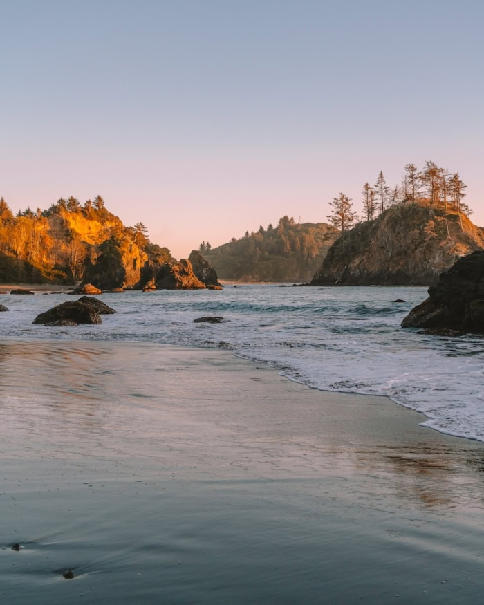 Beach view at sunset Best Beaches in California