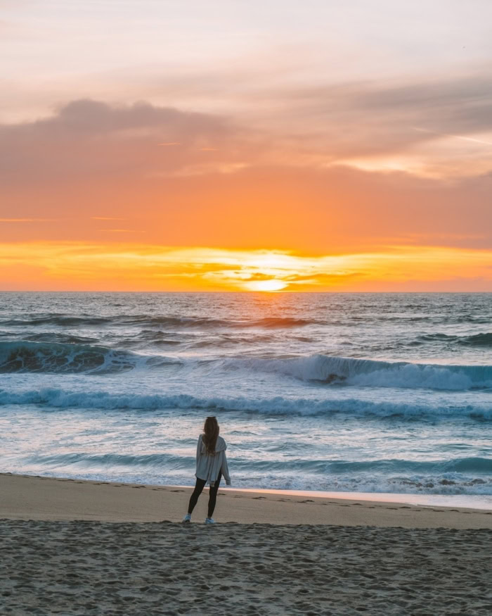 Marina State Beach sunset Michelle Halpern staring out at the sunset on Marina State Beach