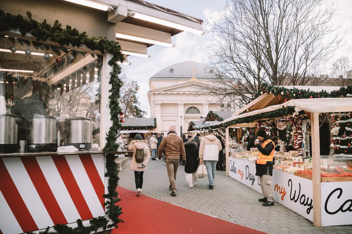 Erzsรฉbet Square market Christmas Market vendors at the Erzsรฉbet Square market in Budapest