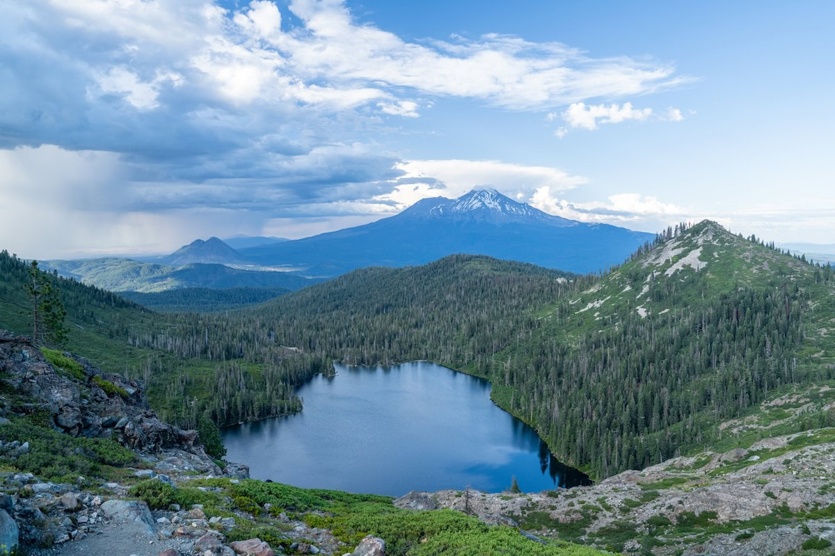Heart Lake View of Heart Lake from above along the Castle Lake Trail in Mount Shasta