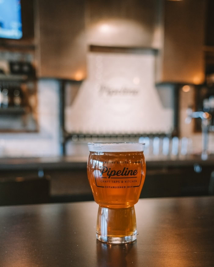 Pipeline Craft Tap & Kitchen Craft beer sitting on the bar at Pipeline Craft Tap & Kitchen