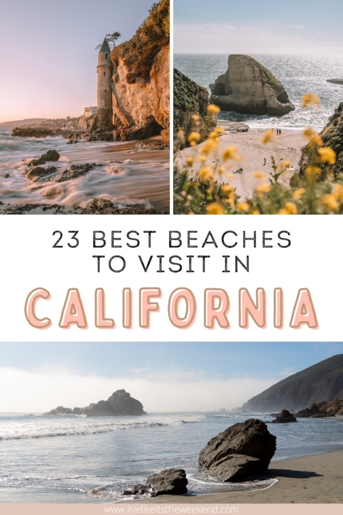 Best Beaches in California Pin cover for blog post on the best beaches in California