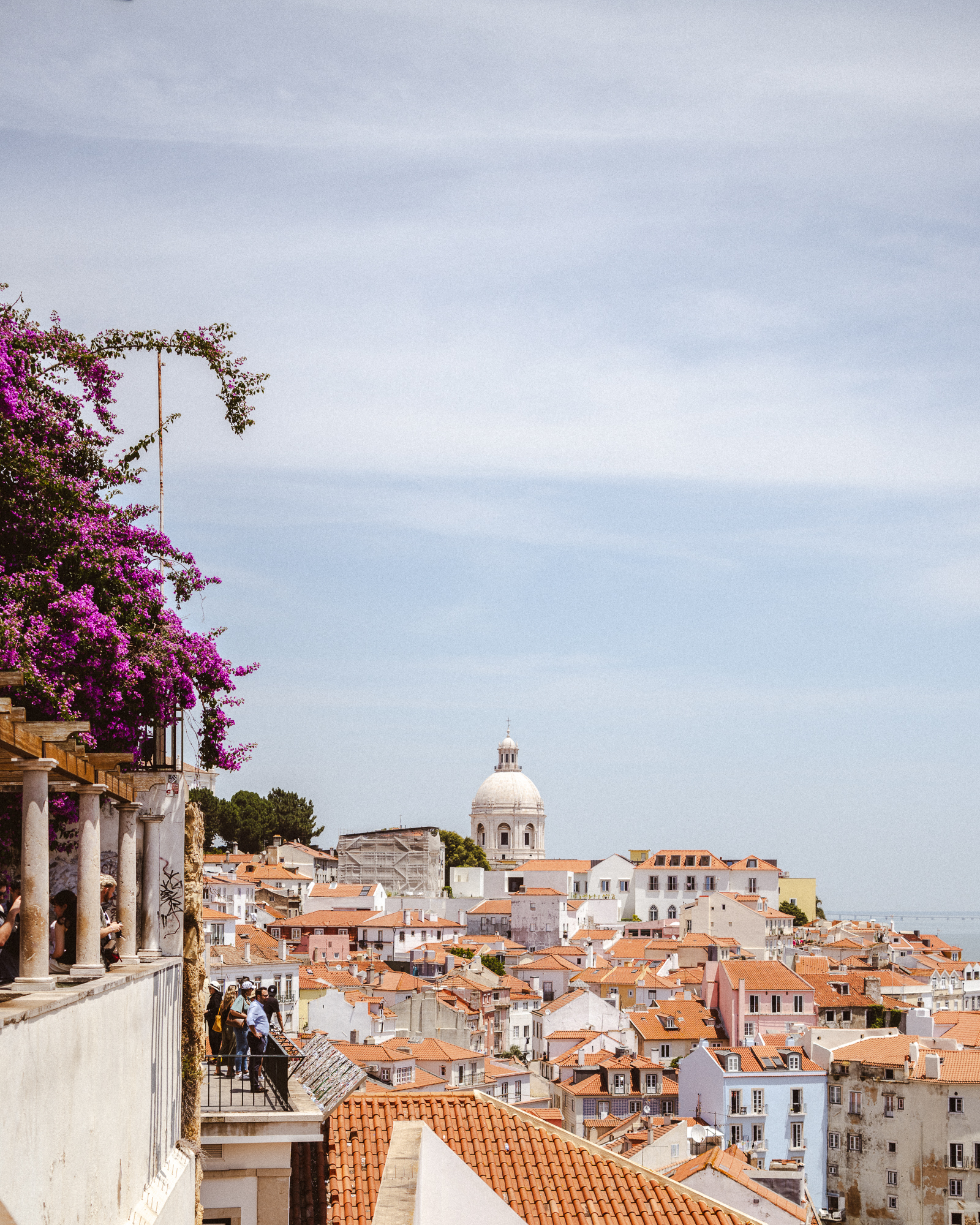 View of orange rooftops in Lisbon