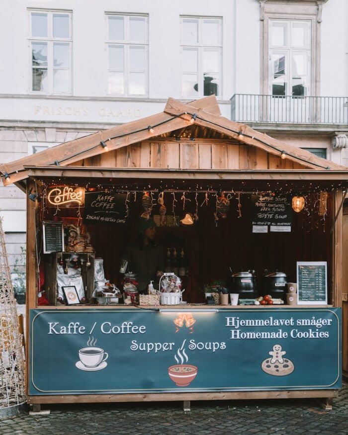 Food and beverage vendor at the Hans Christian Andersen Christmas Market