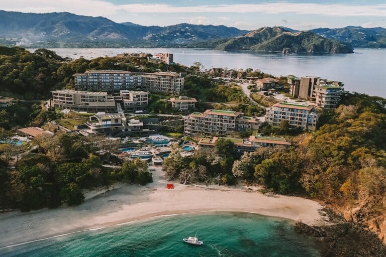 Drone shot of Waldorf Astoria Costa Rica sitting on a cliff