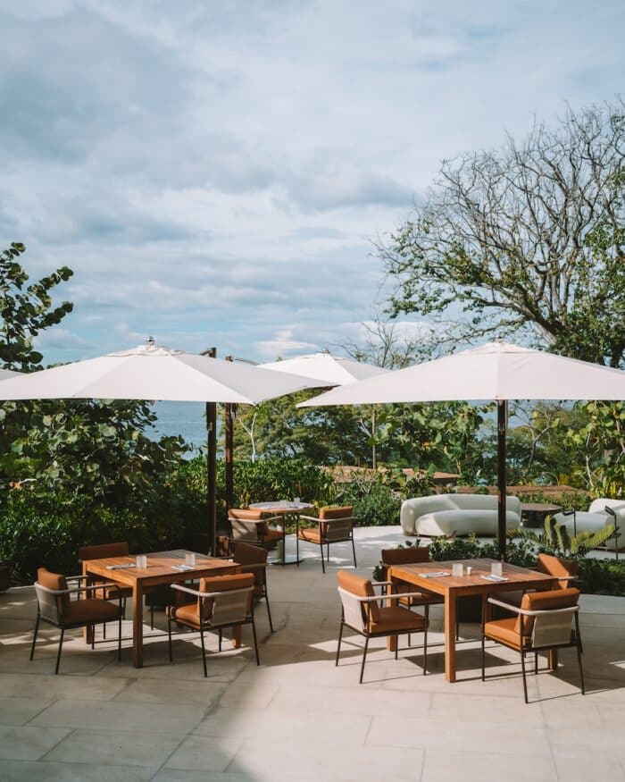 Outdoor tables at Tico Tica restaurant