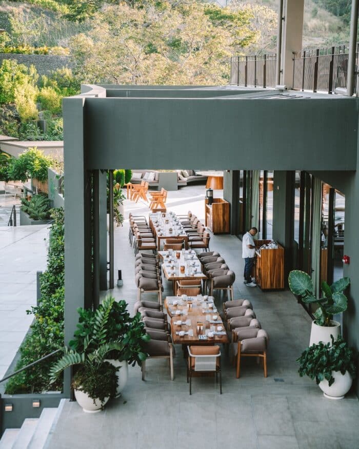Overhead view of tables at Tico Tica at Waldorf Astoria