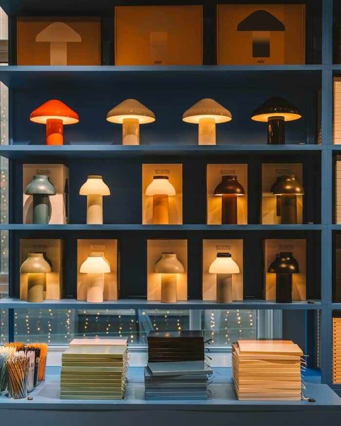 Hay House in Copenhagen Lighting wall at Hay House in Copenhagen