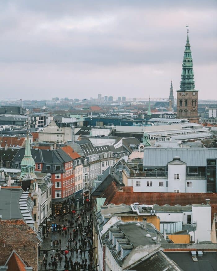 Skyline view of Copenhagen Skyline view of Copenhagen from the Round Tower rooftop