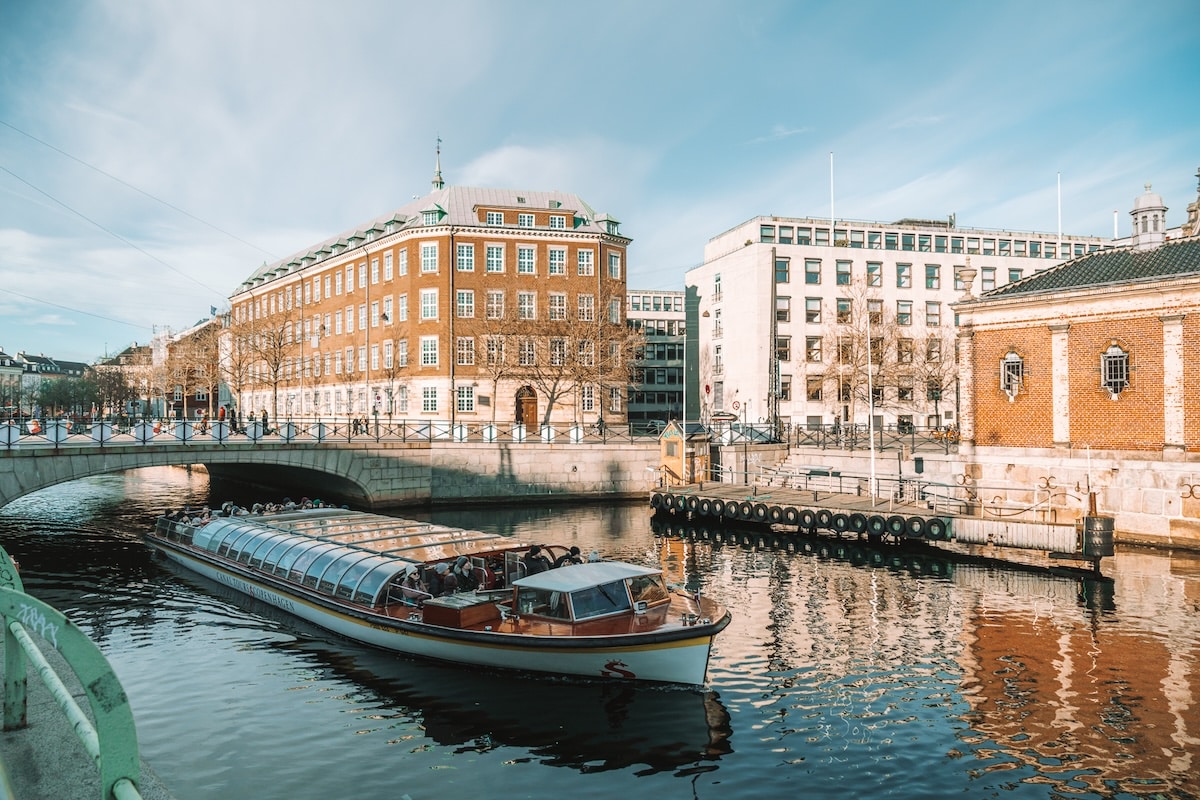 Canal boat tour Canal boat tour riding through a canal in Copenhagen