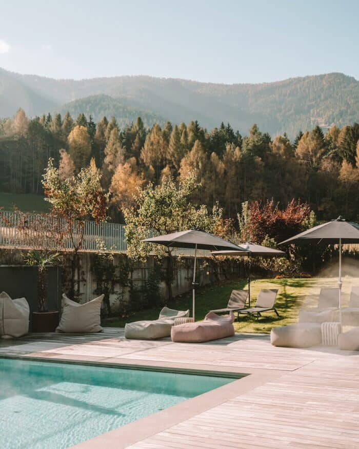 Pool area at Hotel Petrus Pool area at Hotel Petrus | Where to Visit in the Dolomites