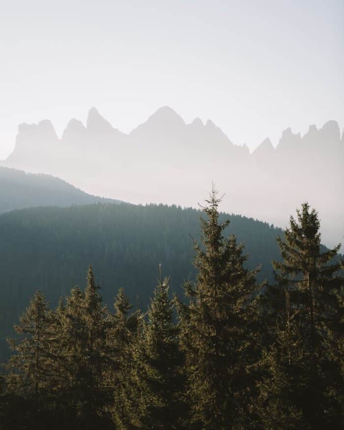 Silhouette of mountain peaks Silhouette of mountain peaks in the Dolomites