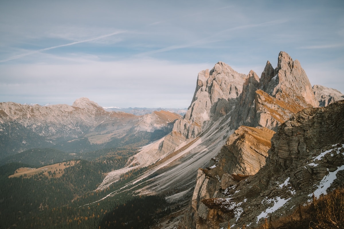 Seceda in the Dolomites Soft light over the peaks at Seceda in the Dolomites