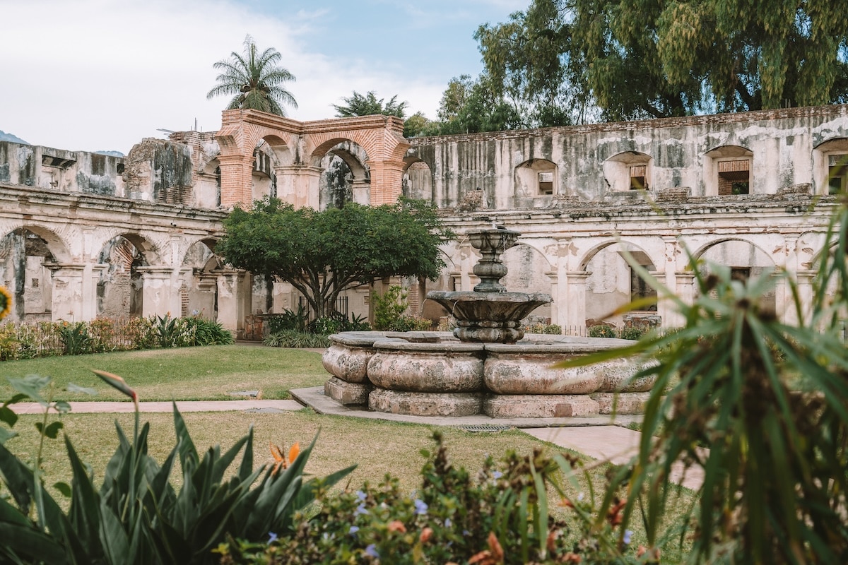 Santa Clara Convent ruins Beautiful lush grounds of the Santa Clara Convent ruins featuring a fountain