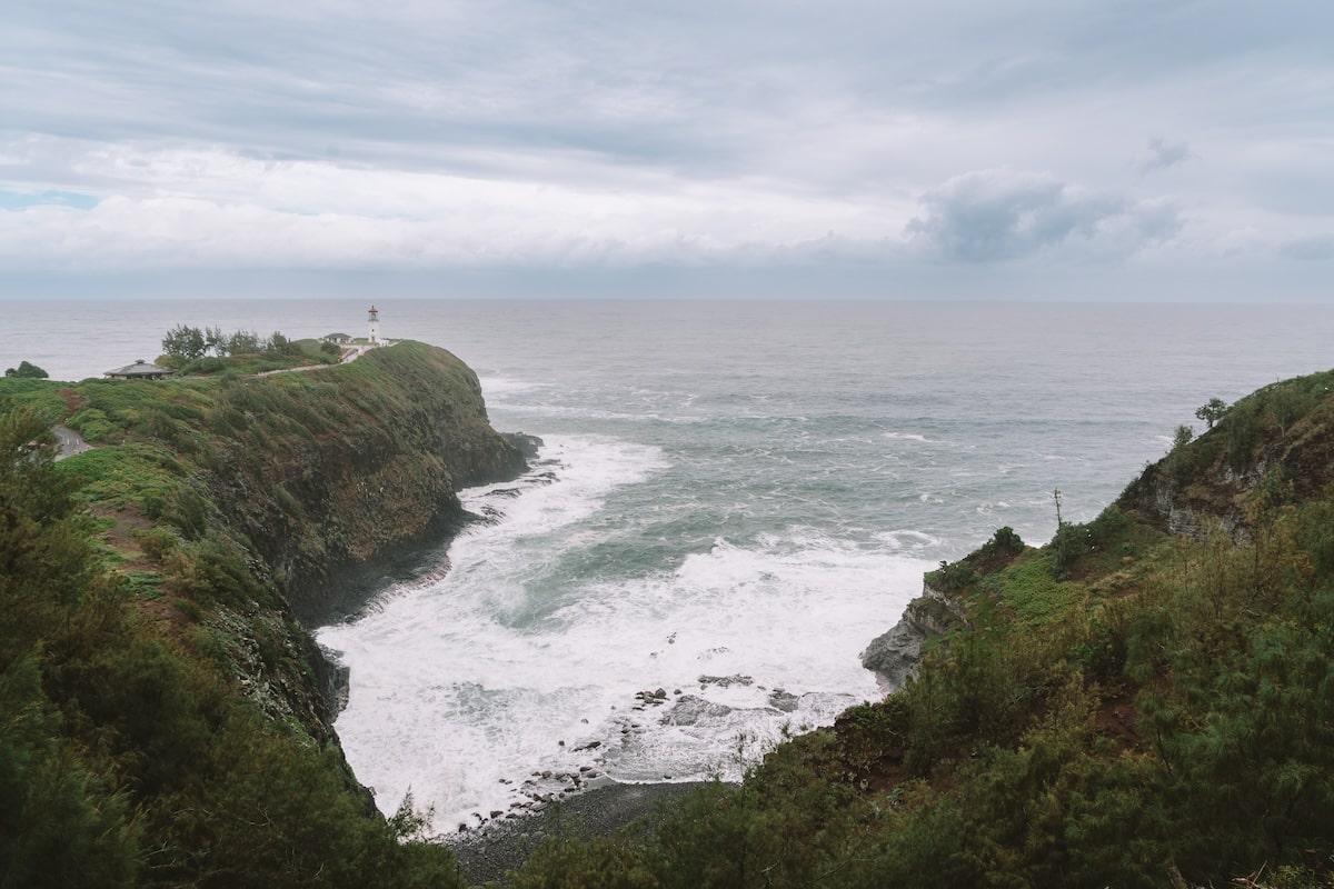 Stormy day at Kilauea lighthouse Stormy day at Kilauea lighthouse in Kauai