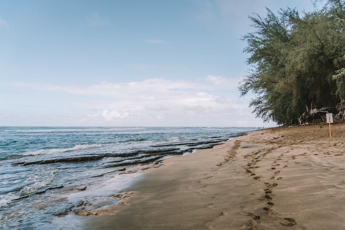 Ke'e Beach in Kauai Sunny day at Ke'e Beach in Kauai, Hawaii
