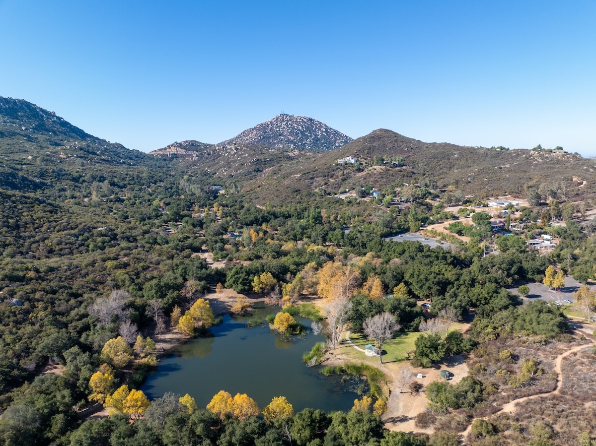 small lake in Ramona Aerial view of small lake in Ramona, California