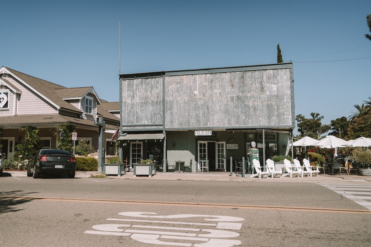 downtown Los Olivos Industrial looking building in downtown Los Olivos