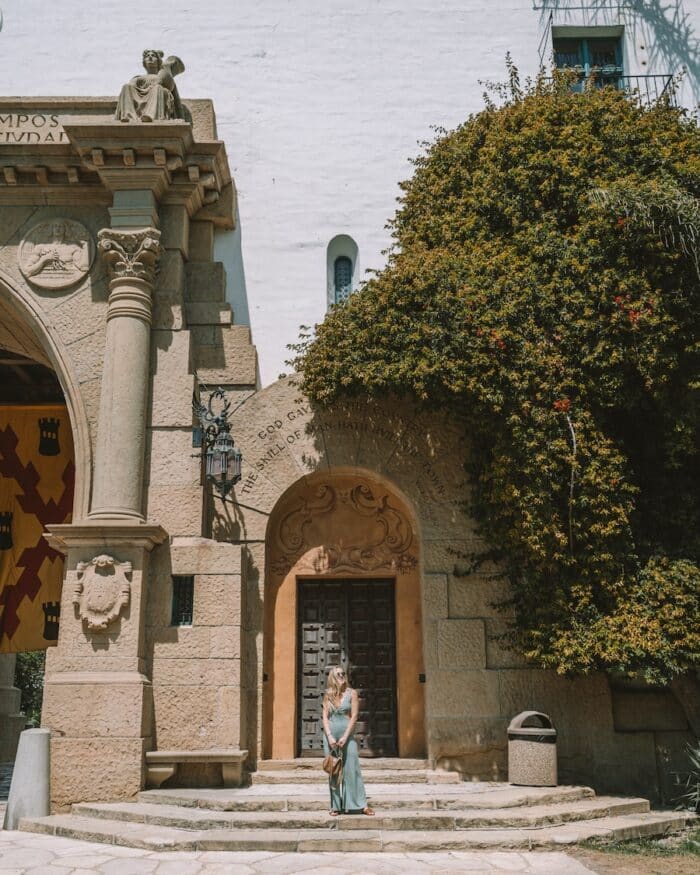 Santa Barbara courthouse Michelle Halpern standing in front of the Santa Barbara courthouse