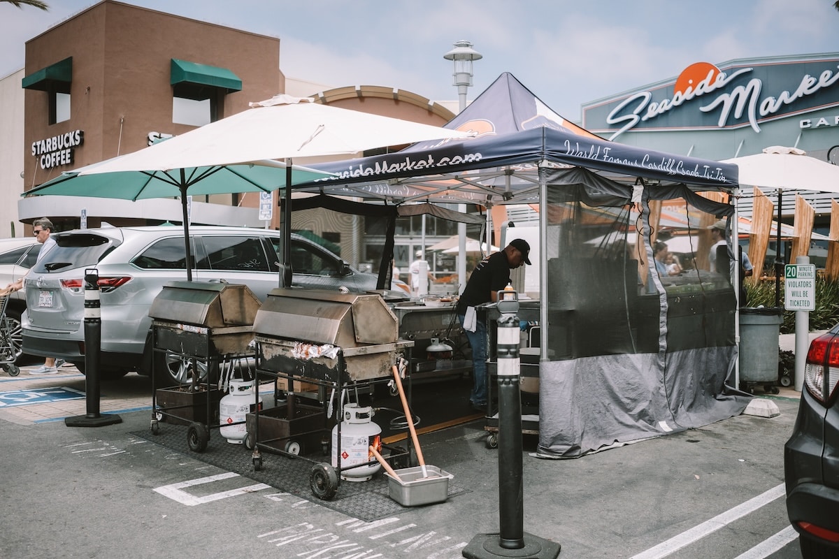 Pop up tent selling Cardiff Crack Pop up tent selling Cardiff Crack in front of Seaside Market