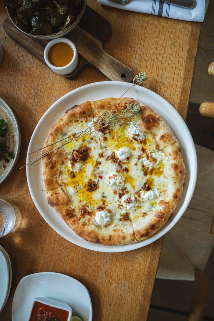 White pizza pie White pizza pie from a top down view | Weekend in San Diego