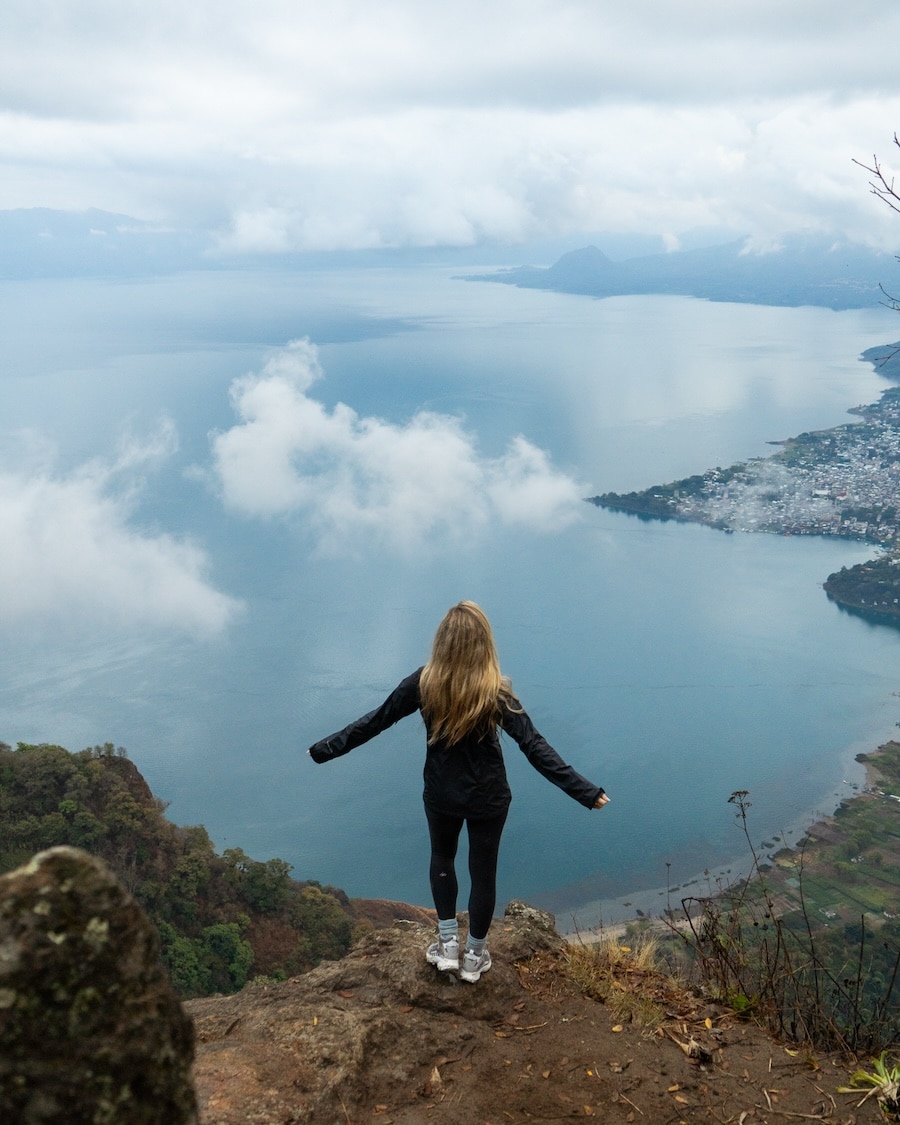 Indian Nose hike in Lake Atitlan Michelle Halpern at the top of the Indian Nose hike in Lake Atitlan