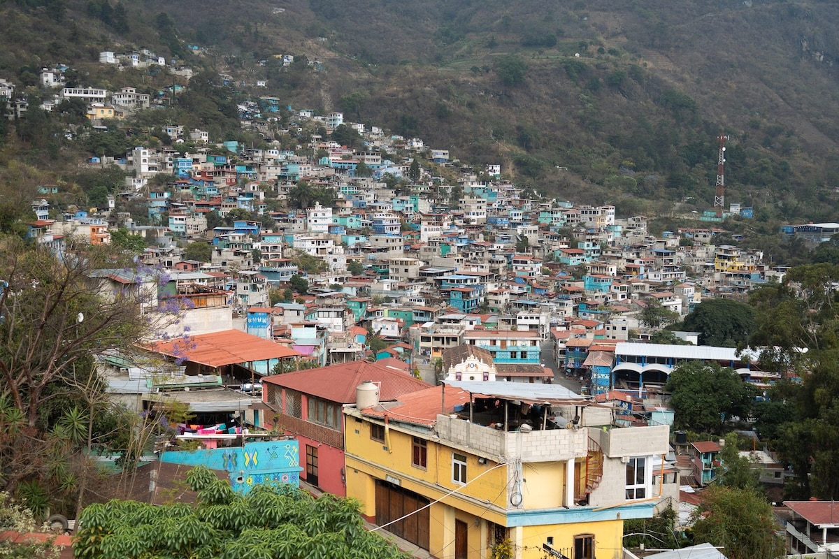village of Santa Catarina Polopo Colorful hillside of homes in the village of Santa Catarina Polopo