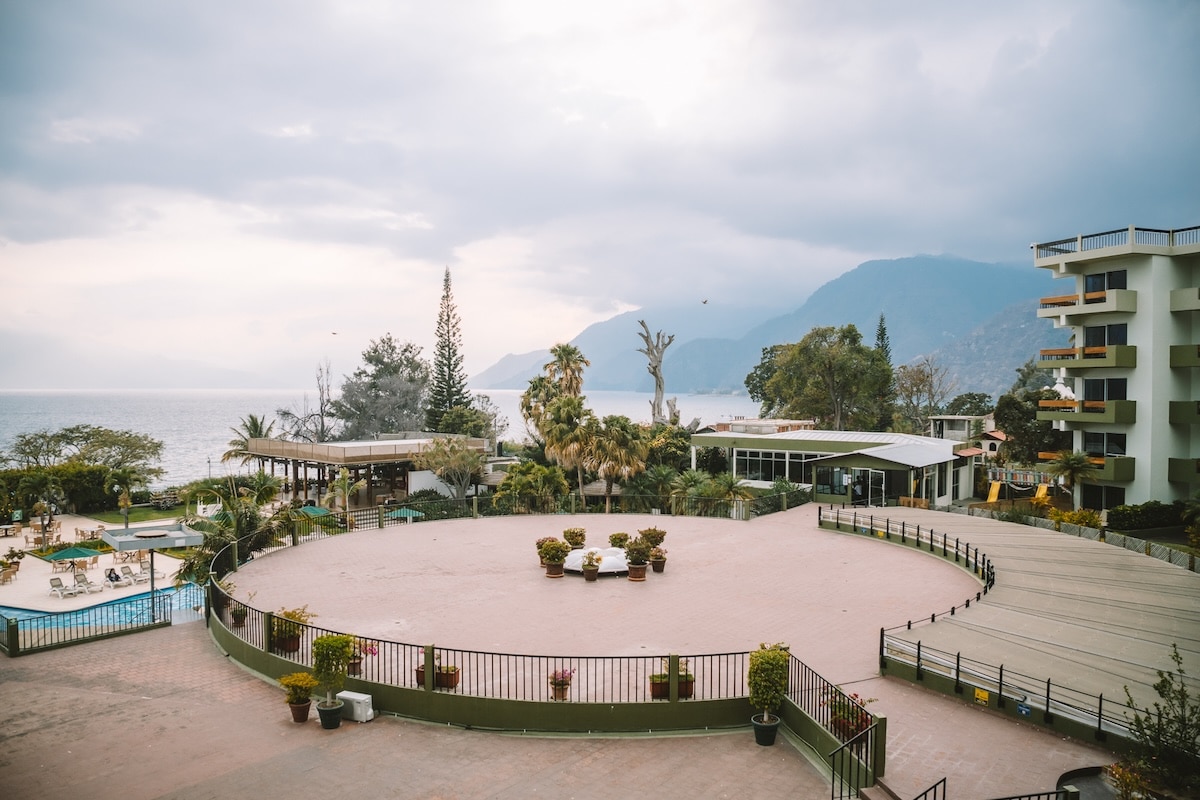 Porto Hotel in Panajachel View of Lake Atitlan from the Porto Hotel in Panajachel