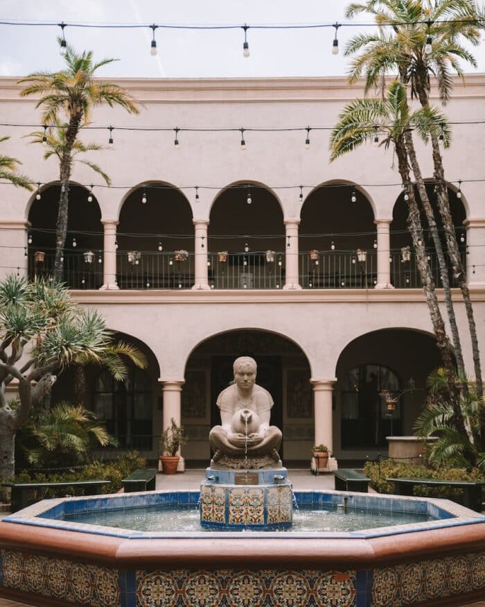 The Prado at Balboa Park The Prado at Balboa Park featuring a statue over a fountain