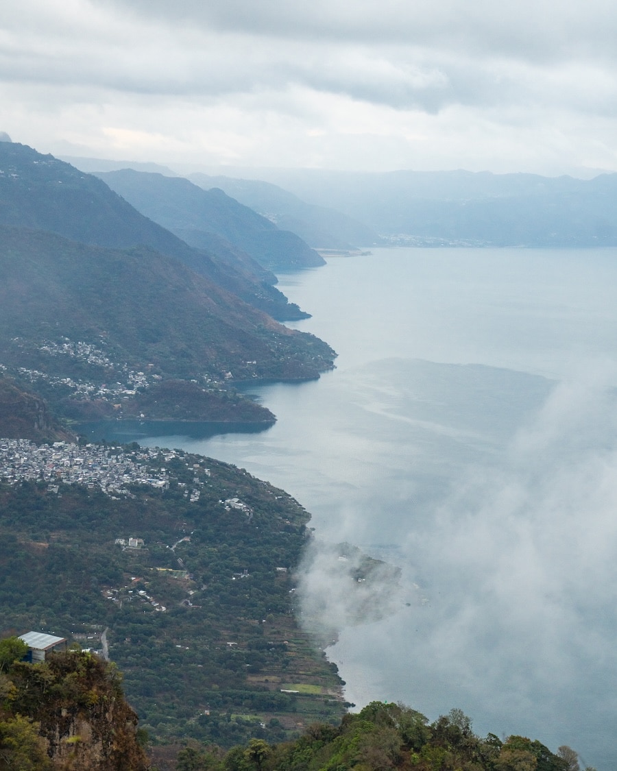 atop the Indian Nose hike Cloudy view from atop the Indian Nose hike in Lake Atitlan