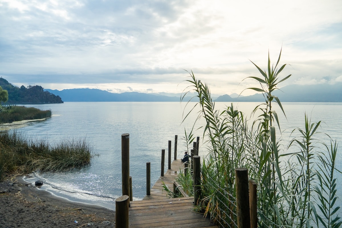 lake shore Calm morning along the lake shore in San Marcos La Laguna