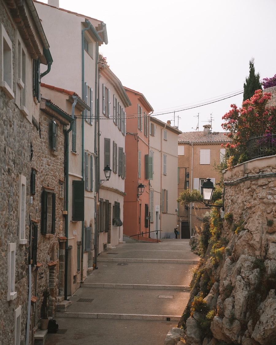 Pastel colored homes in Antibes Pastel colored homes in Antibes, France