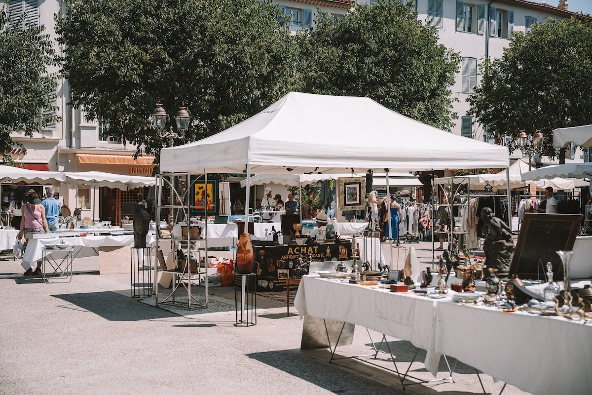 Place Nationale flea market Place Nationale flea market vendor tents