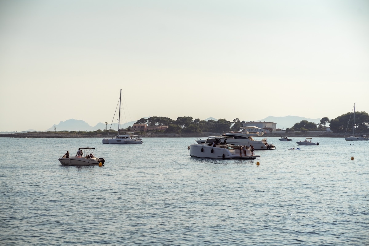 Cap d'Antibes Boats docked in the bay in Cap d'Antibes