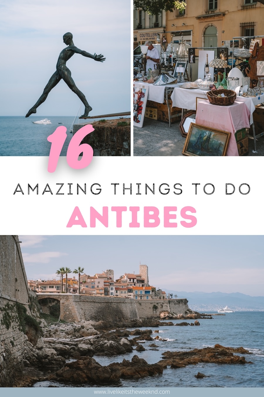 amazing things to do in Antibes Pinterest cover for blog post on the amazing things to do in Antibes, France