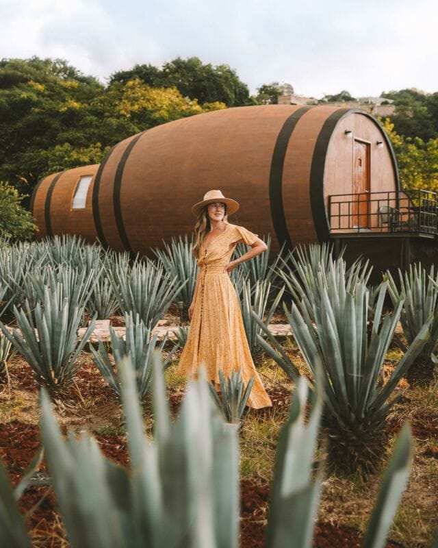 Crossed sleeping in an oversized tequila barrel off my bucket list! Did you know this was even a thing?! 

Just got home from a trip with @guadalajaratourism and this was one of the coolest experiences during our time in the Jalisco state of Mexico. 

Head over to my IG stories today to get a tour inside @maticeshoteldebarricas located in Tequila, Mexico. #visitguadalajara 
.
.
.
#guadalajara #tequilamexico #visittequila #uniquehotels #amazingplaces #coolhotels #beautifulhotels #uniqueplaces #jaliscomexico #vivamexico #postcardplaces #mexicotravel