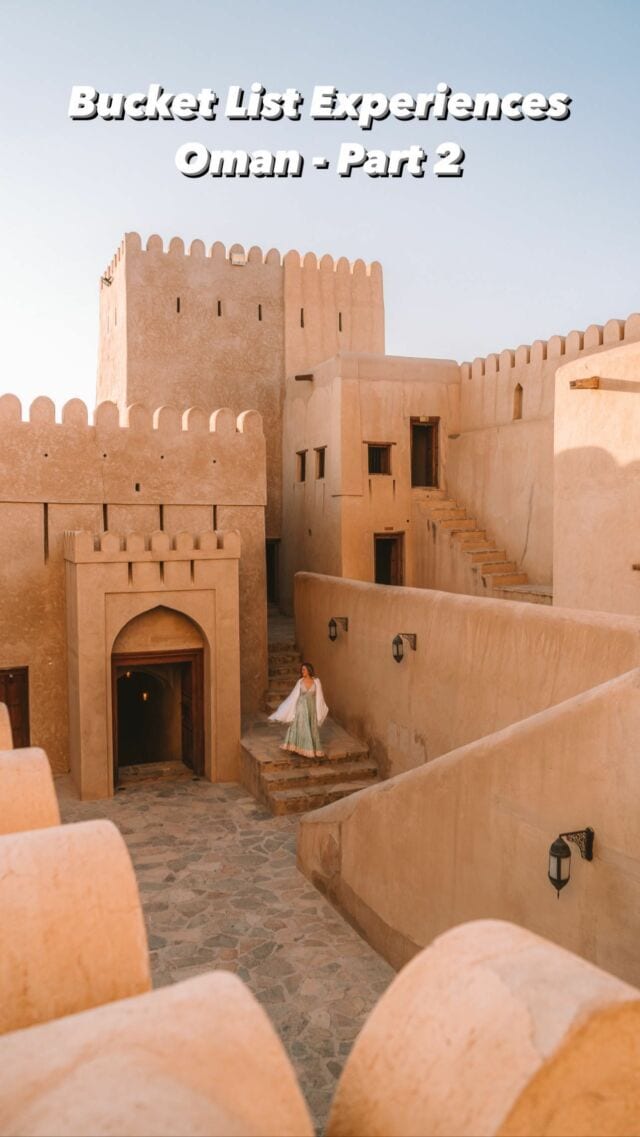Bucket List Experiences in Oman - Pt ✌🏼
Save this for later! 

📍 Jabreen Castle
📍 Wadi Shab
📍 Nizwa Fort
📍 Jebel Akhdar Mountains 

#oman #bucketlistadventures #travelreels #omantravel #jabreencastle #jebelakhdar #nizwafort #wadishab #beautifuldestinations #femaletravelbloggers