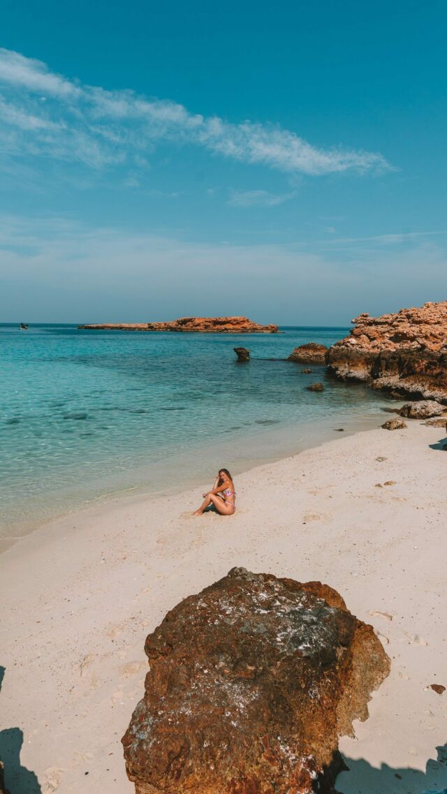 Was shocked to find this stunning turquoise water just 40 minutes off the coast of Muscat in Oman 💦 🐢 

Here’s what you need to know about visiting the Daymaniyat Islands:
-This is a protected nature reserve and access is regulated, so the best way to get here is by booking an official boat tour
-You can book a half day or full day tour
-It takes about 40-45 minutes to get to the islands from Al Mouj Marina
-The islands are a popular nesting site for migratory birds and sea turtles and between May and October it’s a great place to spot Whale Sharks 

If you want the full guide to the Daymaniyat Islands with info on the exact tour we booked, head to my site and search “Daymaniyat Islands” on livelikeitstheweekend.com ☺️

Follow for more travel inspiration and tips!

#oman #visitoman #daymaniyatislands